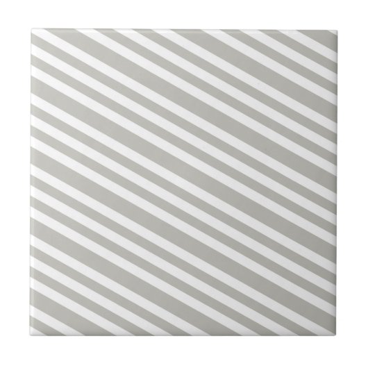 Ceramic Tile Grey & White Stripe Tegeltje (Voorkant)