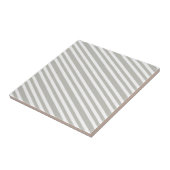 Ceramic Tile Grey & White Stripe Tegeltje (Zijkant)