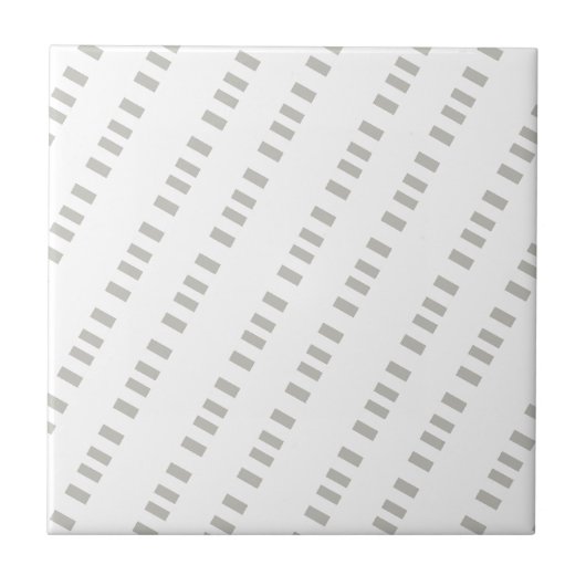 Ceramic Tile Grey & White Stripe Tegeltje (Voorkant)
