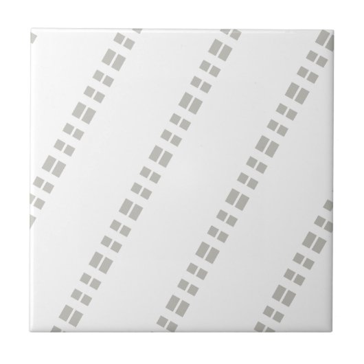 Ceramic Tile Grey & White Stripe Tegeltje (Voorkant)