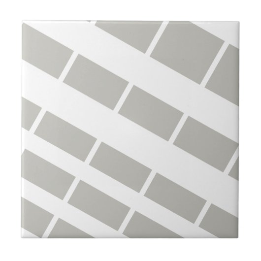 Ceramic Tile Grey & White Stripe Tegeltje (Voorkant)