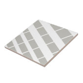 Ceramic Tile Grey & White Stripe Tegeltje (Zijkant)