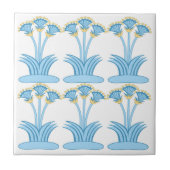 Ceramic Tile in Minoan Lilies aqua Tegeltje (Voorkant)