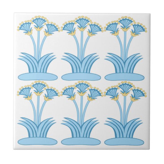 Ceramic Tile in Minoan Lilies aqua Tegeltje (Voorkant)