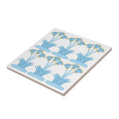 Ceramic Tile in Minoan Lilies aqua Tegeltje (Zijkant)