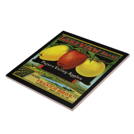 CERAMIC TILE - "Lake View" - Crate label Tegeltje (Zijkant)