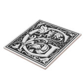 Ceramic Tile - Monogram Alphabet G black White Tegeltje (Zijkant)