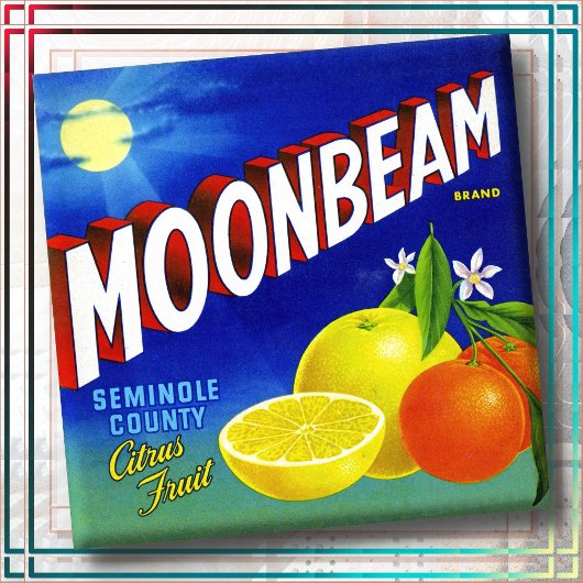CERAMIC TILE - "Moonbeam Produce" - Crate Label  Tegeltje