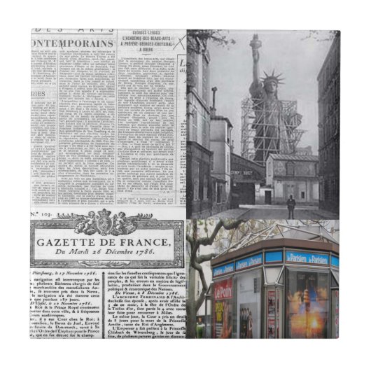 Ceramic Tile Paris France Newspaper Tegeltje (Voorkant)