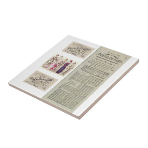 Ceramic Tile Paris France Newspaper Tegeltje
