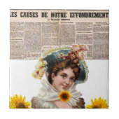 Ceramic Tile Paris France Newspaper Tegeltje (Voorkant)