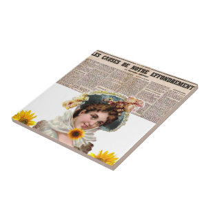Ceramic Tile Paris France Newspaper Tegeltje