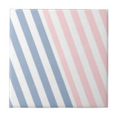 Ceramic Tile Pink & Blue Stripe  Tegeltje (Voorkant)