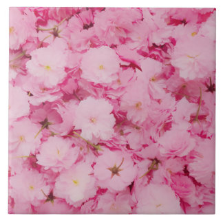 Ceramic Tile Pink Cherry Blossom Floral Botanical Tegeltje