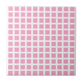 Ceramic Tile Pink Stripe Square Tegeltje