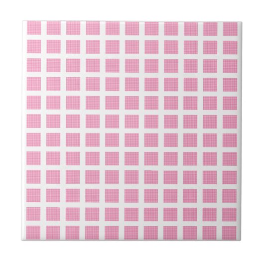 Ceramic Tile Pink Stripe Square Tegeltje (Voorkant)