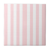 Ceramic Tile Pink & White Stripe Tegeltje (Voorkant)