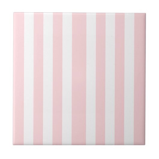 Ceramic Tile Pink & White Stripe Tegeltje (Voorkant)