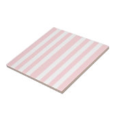 Ceramic Tile Pink & White Stripe Tegeltje (Zijkant)