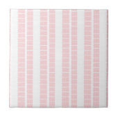 Ceramic Tile Pink & White Stripe Tegeltje (Voorkant)