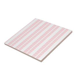 Ceramic Tile Pink & White Stripe Tegeltje