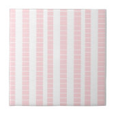 Ceramic Tile Pink & White Stripe Tegeltje (Voorkant)