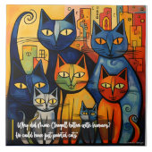 Ceramic Tile: Why Humans? Chagall. Tegeltje (Voorkant)