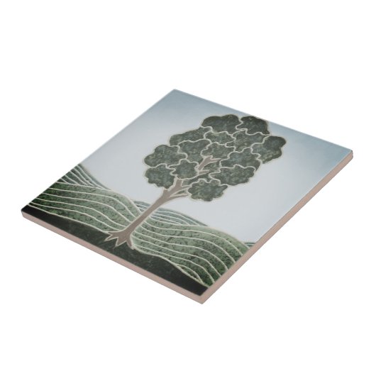 Ceramic tile with Primitive Tree image Tegeltje (Zijkant)