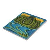 Ceramic Tile - Yellow Flowers Art Nouveau Tegeltje (Zijkant)