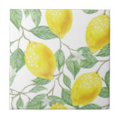 Ceramic Tile Yellow & White Lemon  Tegeltje (Voorkant)