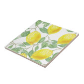 Ceramic Tile Yellow & White Lemon Tegeltje (Zijkant)