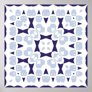 Ceramic tiles azulejo portugal. Semamless wintage  Poster