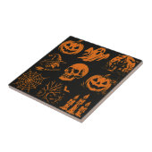Ceramic tiles with various Halloween-themed images Tegeltje (Zijkant)