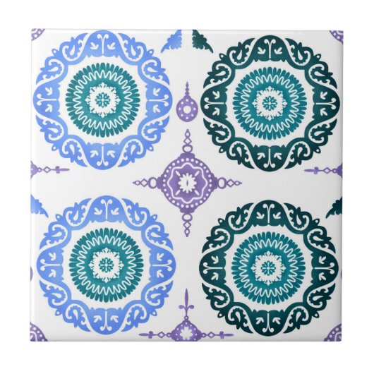 Ceramic Wall Tile – Portuguese Blue & Teal. Tegeltje (Voorkant)