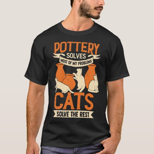 Ceramicist Pottery Maker Cat Lover Gift family T-shirt (Voorkant)