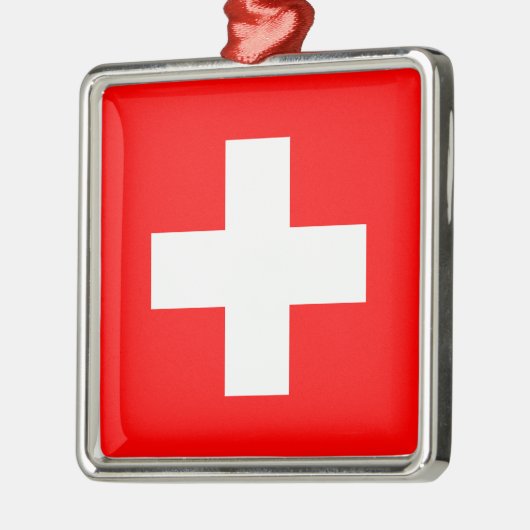 Ceramisch Ornament met de Zwitserse vlag (Zwitserl (Links)