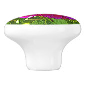 CERAMISCHE KNOB MET PINK DAHLIA KERAMISCHE KNOP (Zijkant)