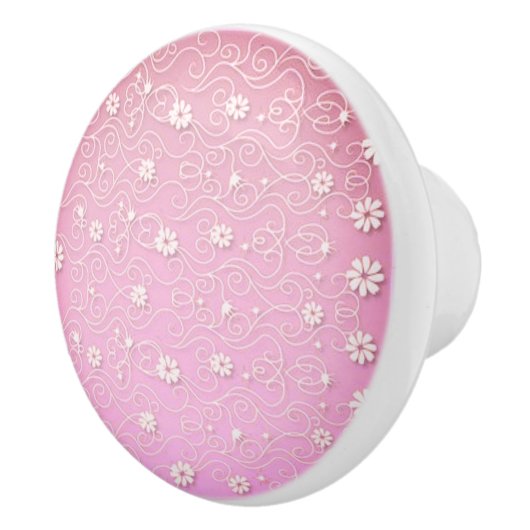 CERAMISCHE KNOB MET WITTE VLOERBAAR ONTWERP. KERAMISCHE KNOP (Rechts)