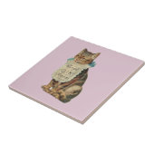 CERAMISCHE TEGEL MET  "CHOCOLAT" CAT TEGELTJE (Zijkant)