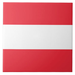 Ceramische Tegel met Oostenrijkse vlag (Oostenrijk Tegeltje