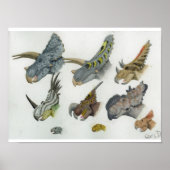 Ceratopesische koppen afdrukken poster (Voorkant)