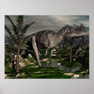 Ceratosaurus dinosaur - 3D rendering Poster