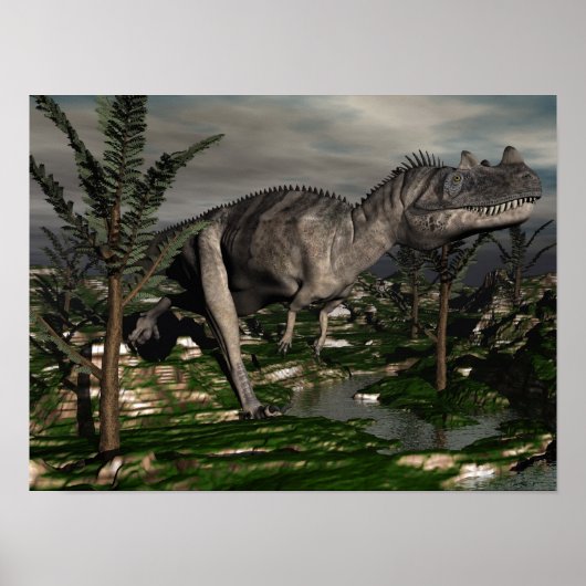 Ceratosaurus dinosaur - 3D rendering Poster (Voorkant)