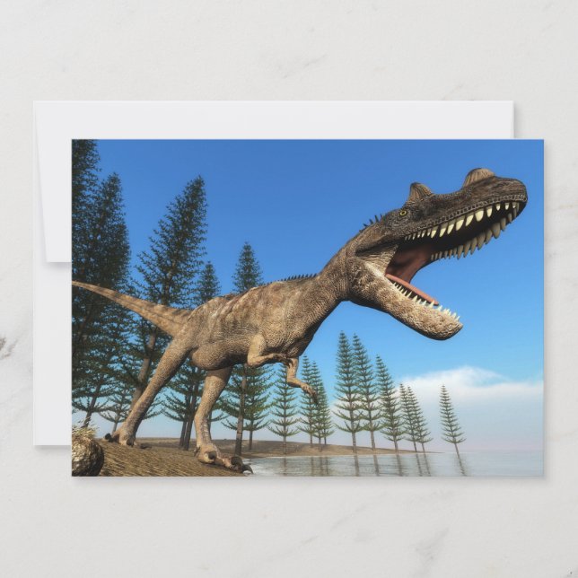 Ceratosaurus dinosaur aan de kust - 3D rendering (Voorkant)