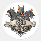 Cerberus en Snake Ronde Sticker (Voorkant)