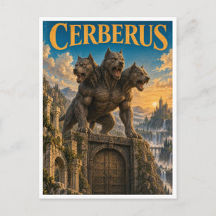 Cerberus, gotische fantasie monster briefkaart