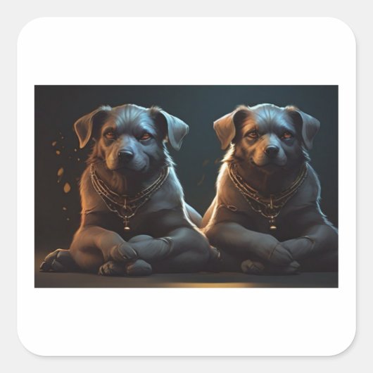 Cerberus in yoga pose vierkante sticker (Voorkant)