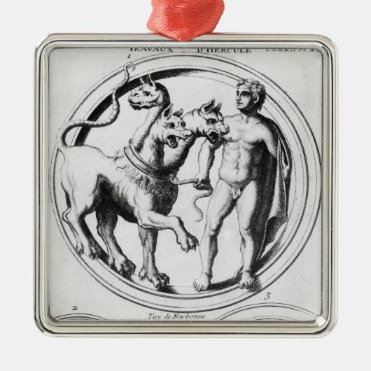 Cerberus Tamed by Hercules Metalen Ornament (Voorkant)
