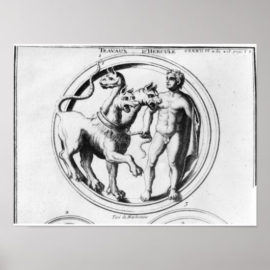 Cerberus Tamed by Hercules Poster (Voorkant)