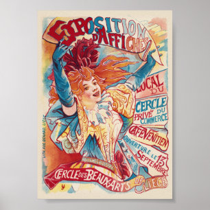 Cercle des Beaux-Arts de Liège Oude Poster 1895